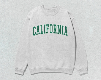 California Sweatshirt Collegiate Crewneck Sweater Unisex Green