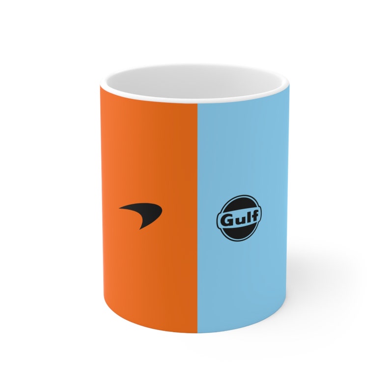 Mclaren F1 Racing Baby Blue Papaya Orange Monaco Livery Ceramic Mug ...