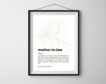 Suegra, Arte imprimible, Descarga instantánea, Impresión de cotizaciones, Impresión minimalista, Suegra, Día de la Madre