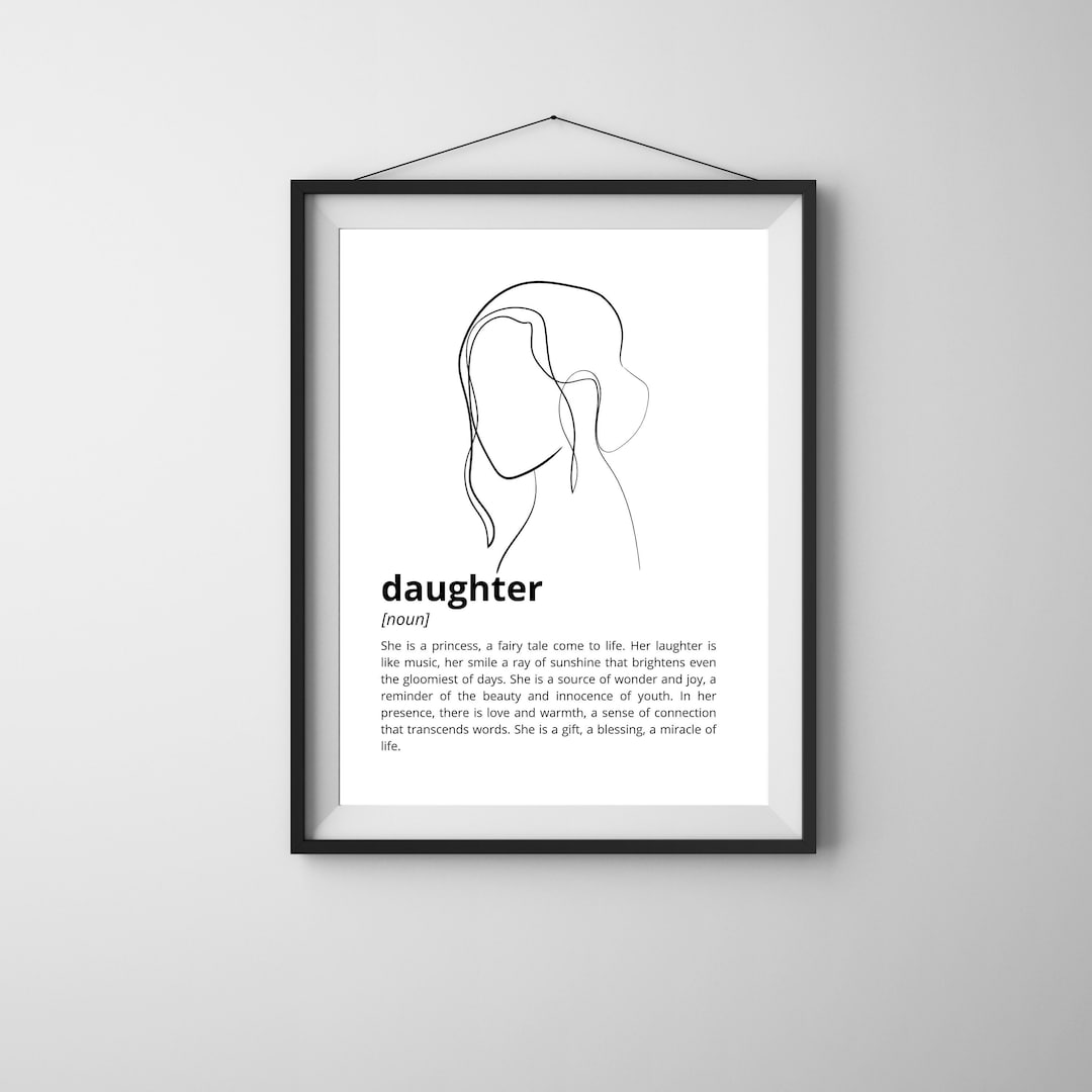 Daughter Definition Print, Printable Art, Instant Download, Quote Print ...