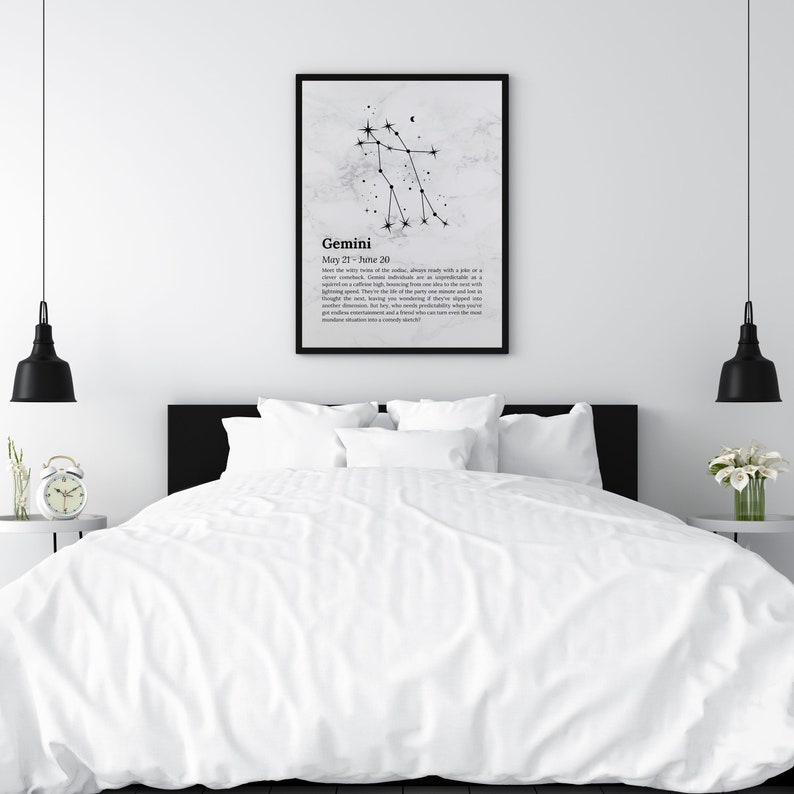 Gemini, Instant Download, Quote Print, Minimalist Print, Star Sign ...