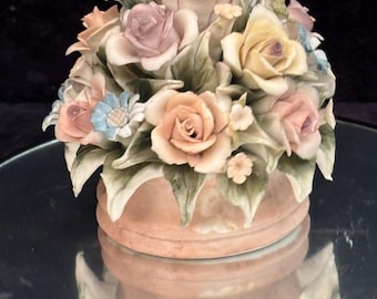Capodimonte flower bowl Italy signed 11 cm handmade unique Italian