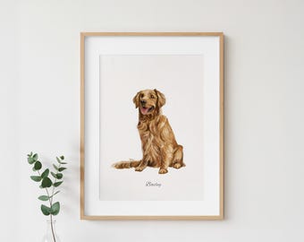Pintura de mascotas en acuarela personalizada: retrato de perro pintado a mano a partir de una foto, regalo para amantes de las mascotas.