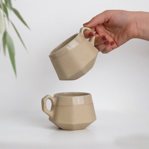 Handmade Latte Mug, Cappuccino Cup, Large Coffee Mug, Stoneware Tea Mug, Unique Coffee Mug, Cappuccino Cup Set, Mother's Day Gift