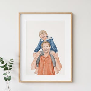 Custom Hand-Painted Family Watercolor Portrait, Christmas Gift