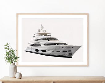 Custom Watercolor Boat Portrait from Photo: Personalized Sailboat Painting, Gift for Sailor
