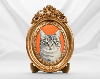 Portrait d'animal de compagnie à l'aquarelle peint à la main : cadeau commémoratif de chat personnalisé, cadeau pour les amoureux des chiens
