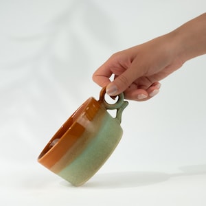 Handmade Ceramic Latte Mug: 12 oz Stoneware Soup Mug, Coffee Lover Gift