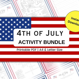 Activity Bundle 4th of July Instant Download Family Party Game for Kid Game Bingo Printable Puzzles Fourth ofJuly Independence Day Printable