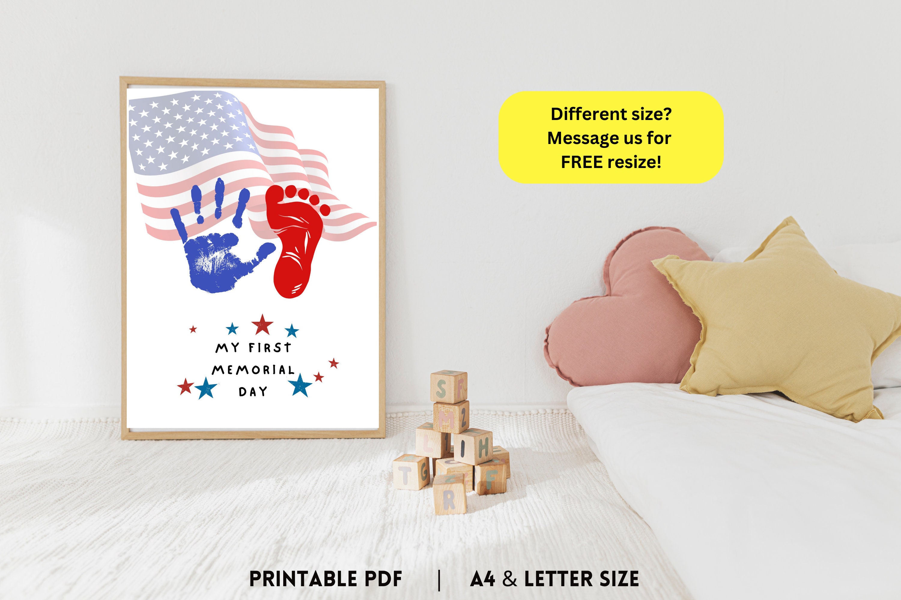 My FIRST Memorial Day Handprint Art USA Patriotic Handprint Craft for ...