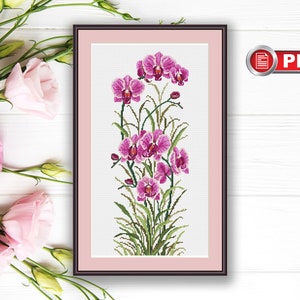 Orchids Cross Stitch Pattern, Bouquet Cross Stitch Patterns, Flowers Cross Stitch Pattern, Orchid Cross Stitch, Flowers Pattern #fl.016