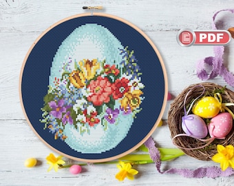 Happy Egg Cross Stitch Pattern, Easter  Cross Stitch, Easter Chick, Easter Decoration, Easter Cross Stitch Pattern #eas.014