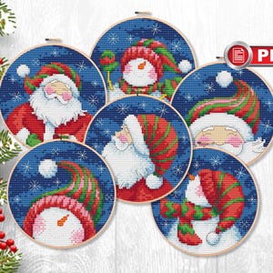 Set of Christmas Ornaments Cross Stitch Patterns, Merry Christmas Cross Stitch Patterns, Christmas Set, Christmas Decor #mch.056