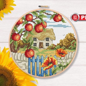 Autumn Cross Stitch Patterns, Landscape Cross Stitch Patterns, Nature Cross Stitch Patterns, Autumn xStitch, Landscape Patterns #nat.010