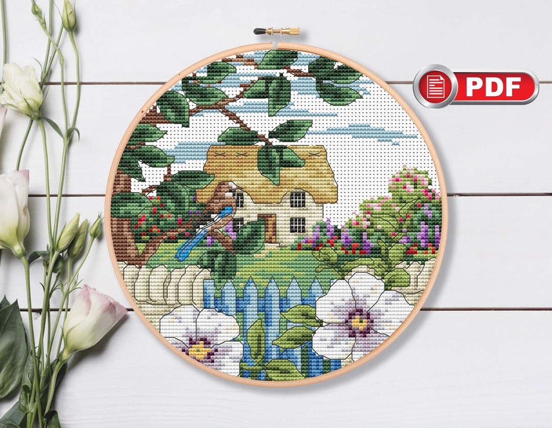 Summer Cross Stitch Patterns, Landscape Cross Stitch Patterns, Nature ...