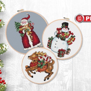 Christmas Set Cross Stitch Patterns, Merry Christmas Cross Stitch Patterns, Christmas Patterns, Christmas xStitch, Home Decor #mch.011