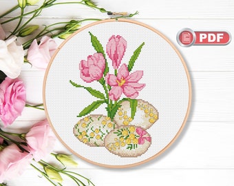 Happy Easter Cross Stitch Pattern, Easter Chick Cross Stitch, Easter Gift, Easter Decoration, Easter Cross Stitch Pattern #eas.010
