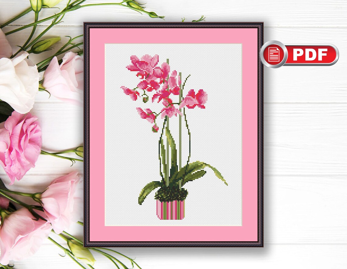 Set of 3 Orchids Cross Stitch Pattern Orchid Patterns - Etsy