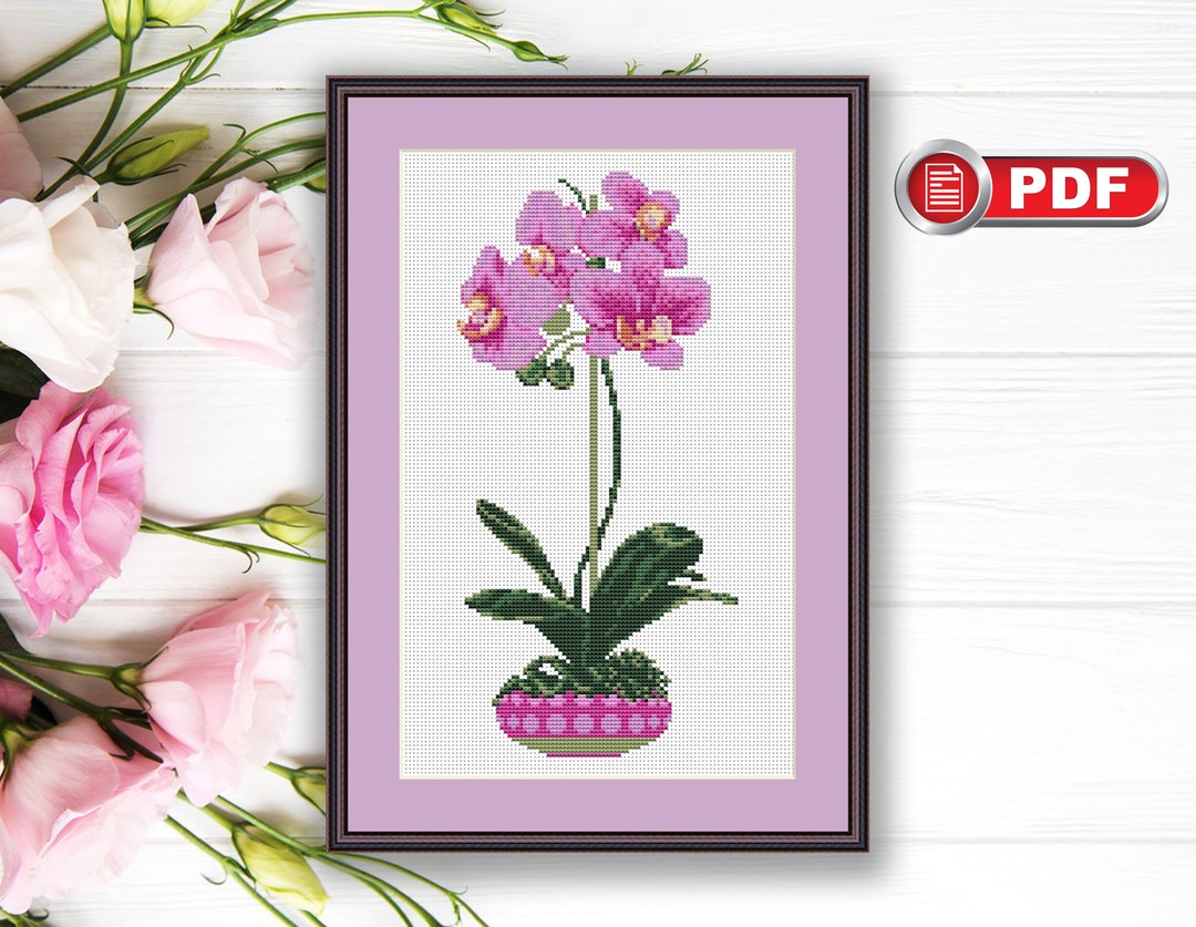 Lilac Orchid Cross Stitch Pattern Orchid Patterns Flowers - Etsy