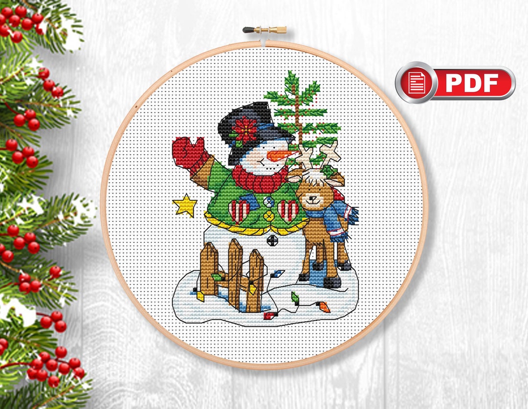 Snowman Cross Stitch Patterns, Merry Christmas Cross Stitch Patterns ...