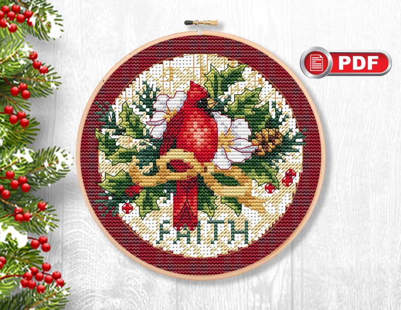 Set of Christmas Ornaments Cross Stitch Patterns Merry - Etsy