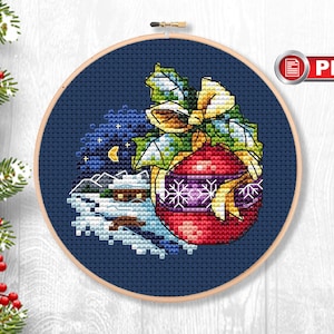 Christmas Ornament Cross Stitch Pattern, Merry Christmas Cross Stitch Patterns, Christmas Decor, Christmas xStitch, Holiday Decor #mch.042