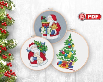Christmas Set Cross Stitch Patterns, Merry Christmas Cross Stitch Patterns, Christmas Patterns, Christmas xStitch, Christmas Decor #mch.054