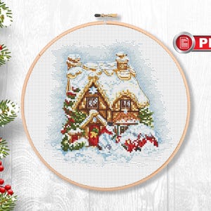 Maison de Noël au point de croix, motifs de Noël, point de croix joyeux Noël, Noël xStitch #mch.071