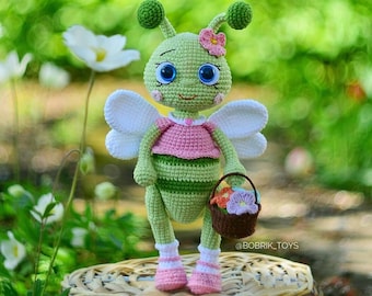 PATTERN: Dragonfly - Crochet dragonfly pattern - amigurumi dragonfly pattern - crocheted dragonfly - PDF crochet pattern