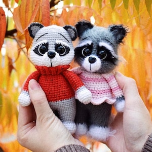 PATTERN: Raccoon - Crochet raccoon pattern - raccoon pattern - crocheted raccoon - PDF crochet pattern - English Only