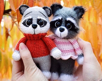 Padrão de crochê de guaxinim: brinquedo de animal em amigurumi (padrão em PDF)