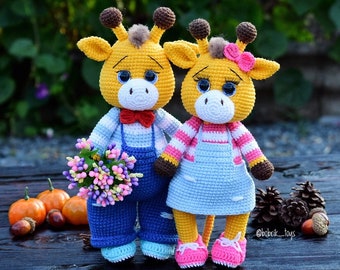 Padrão de crochê Amigurumi de Girafa, Menino e Menina (Padrão em PDF)