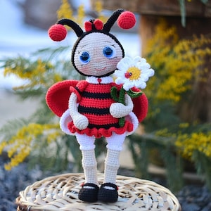 Crochet Amigurumi Ladybug PATTERN, Jadybug, pdf Stuffed Animal Toy Pattern, English pattern