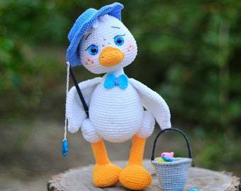 Goose crochet pattern, amigurumi goose, amigurumi bird crochet toy pattern, PDF tutorial, English pattern