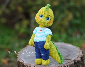 Padrão Dino Amigurumi de Crochê: PDF em Inglês