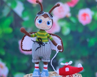 Crochet Beetle Pattern: Amigurumi Bug with Helicopter (PDF Pattern)