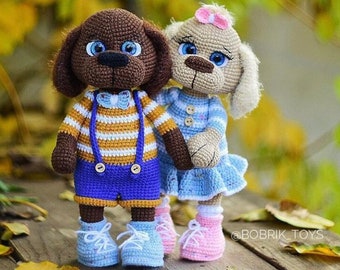 Padrão de crochê para cachorro, filhote de amigurumi, padrão em inglês (PDF)