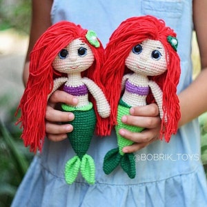 PATTERN: Crochet mermaid pattern doll, amigurumi doll princess mermaid, english pattern, PDF.