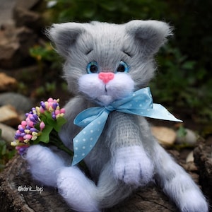 パターン: ティシュカ キティ アミグルミ、かぎ針編みの猫のパターン、子猫のおもちゃのチュートリアル、英語 PDF かぎ針編みパターン