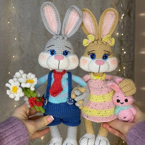 Pattern cute bunny, English crochet pattern hares, pdf image 2