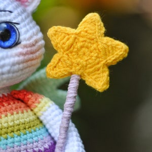 PATTERN: Crochet Unicorn-cat, Unicorn-cat toy, English crochet pattern cat, PDF file. image 5