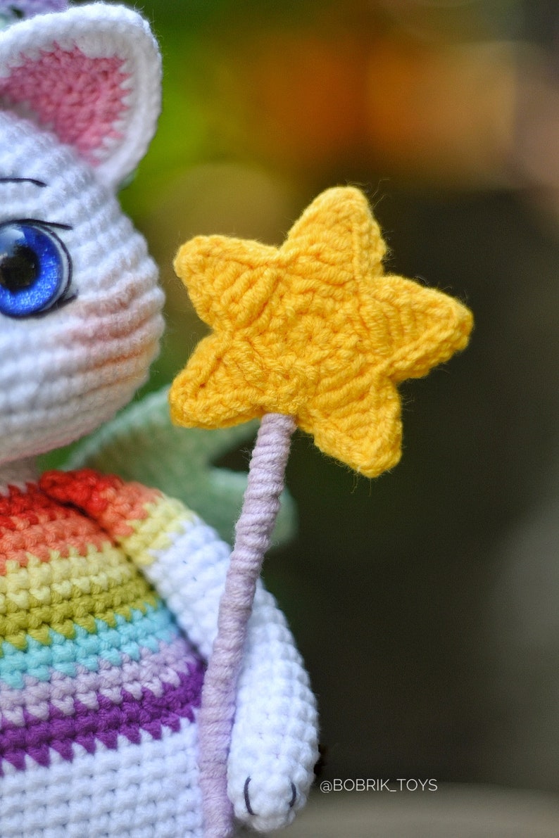 PATTERN: Crochet Unicorn-cat, Unicorn-cat toy, English crochet pattern cat, PDF file. image 5
