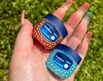 ラインストーン ヴァセリン リップバーム | キラキラ輝くリップバーム | キラキラ輝くリップケア | かわいい財布の必需品 | 彼女へのギフト | リップケア