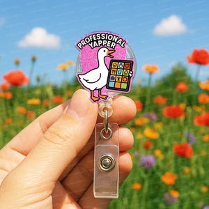 Funny Professional Yapper Speech Therapy Badge Reel, Speech Language Pathologist ID Name Tag Holder, SLP Appreciation Gifts, Sped Teacher