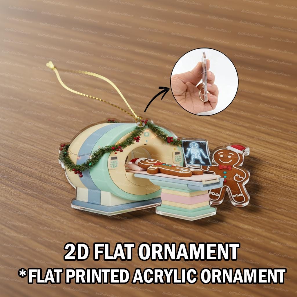 Personalized Gingerbread MRI 2D Flat Ornament, Radiology Tech Christmas ...