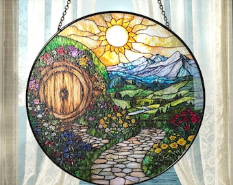 Shire Suncatcher, Fensterbehang Shire Landschaft, Landschaft, Vintage Wohnkultur, England Landschaft Dekor, wunderliches Cottagecore Geschenk