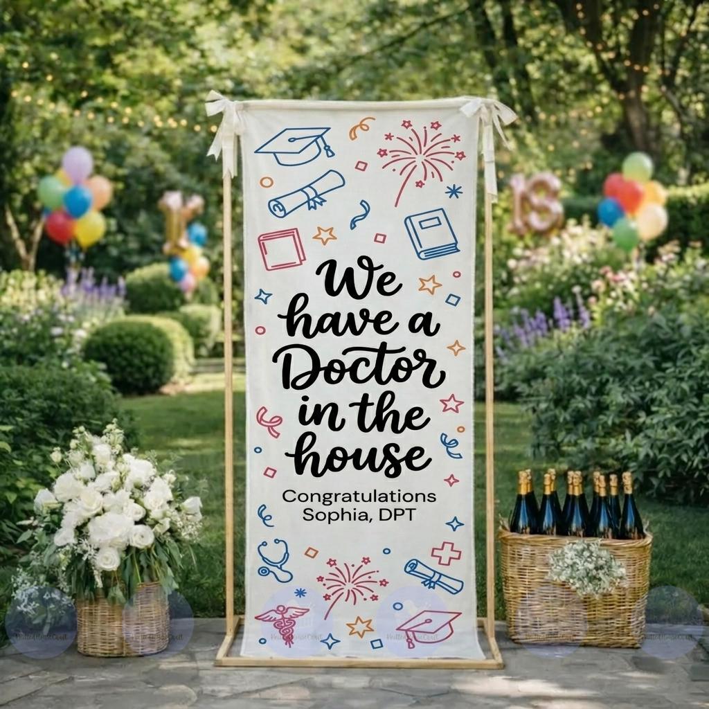 Doctor Prom Sign Doctor Graduation Banner Personalized Congrats Grad Sign Medical School ...