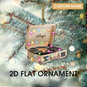 Personalized Vinyl Record 2D Flat Printed Acrylic Ornament Not 3D, Christmas Gift For Vinyl Lovers, Christmas Gift, Vinyl Record Ornament