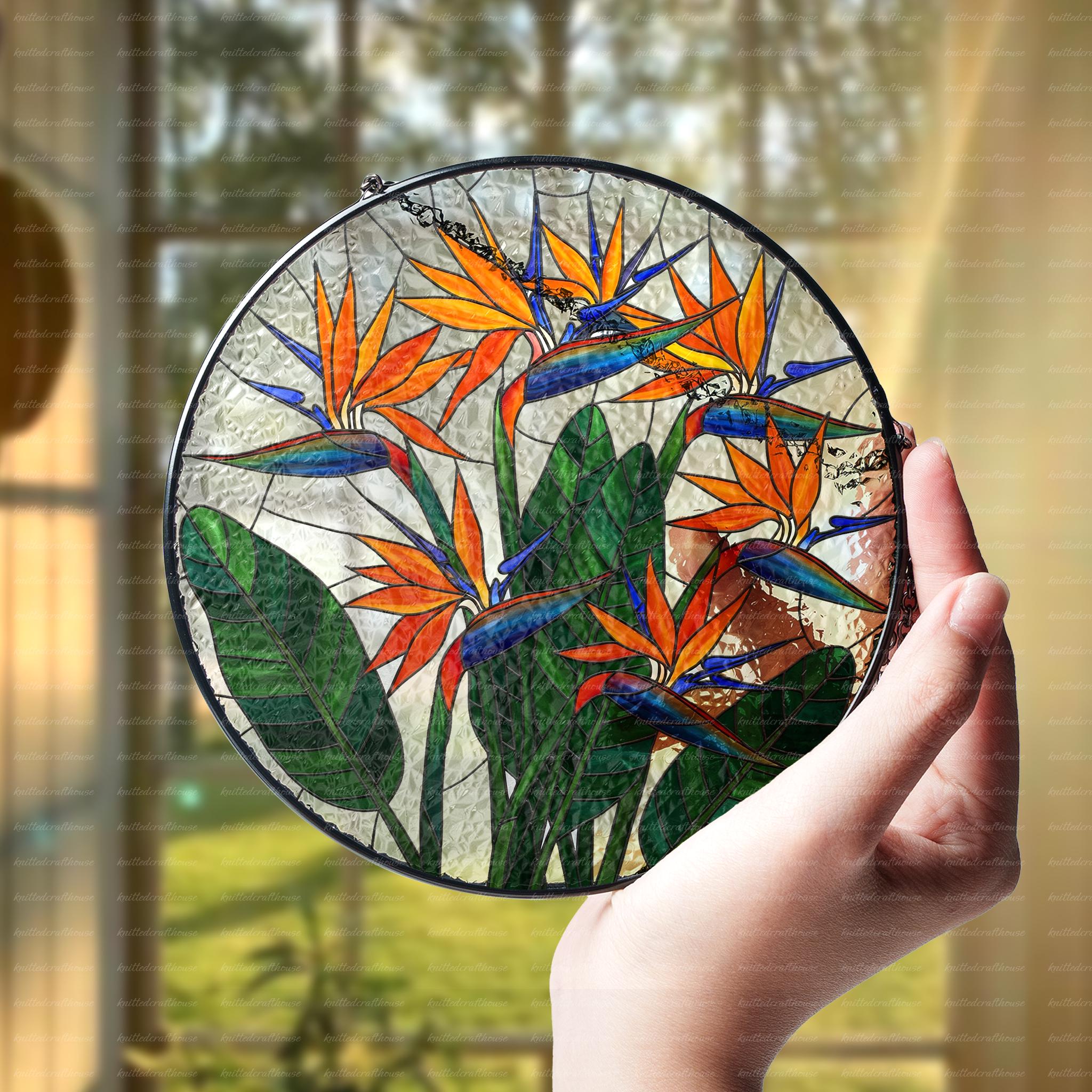 Stained glass bird of paradise - Etsy 日本
