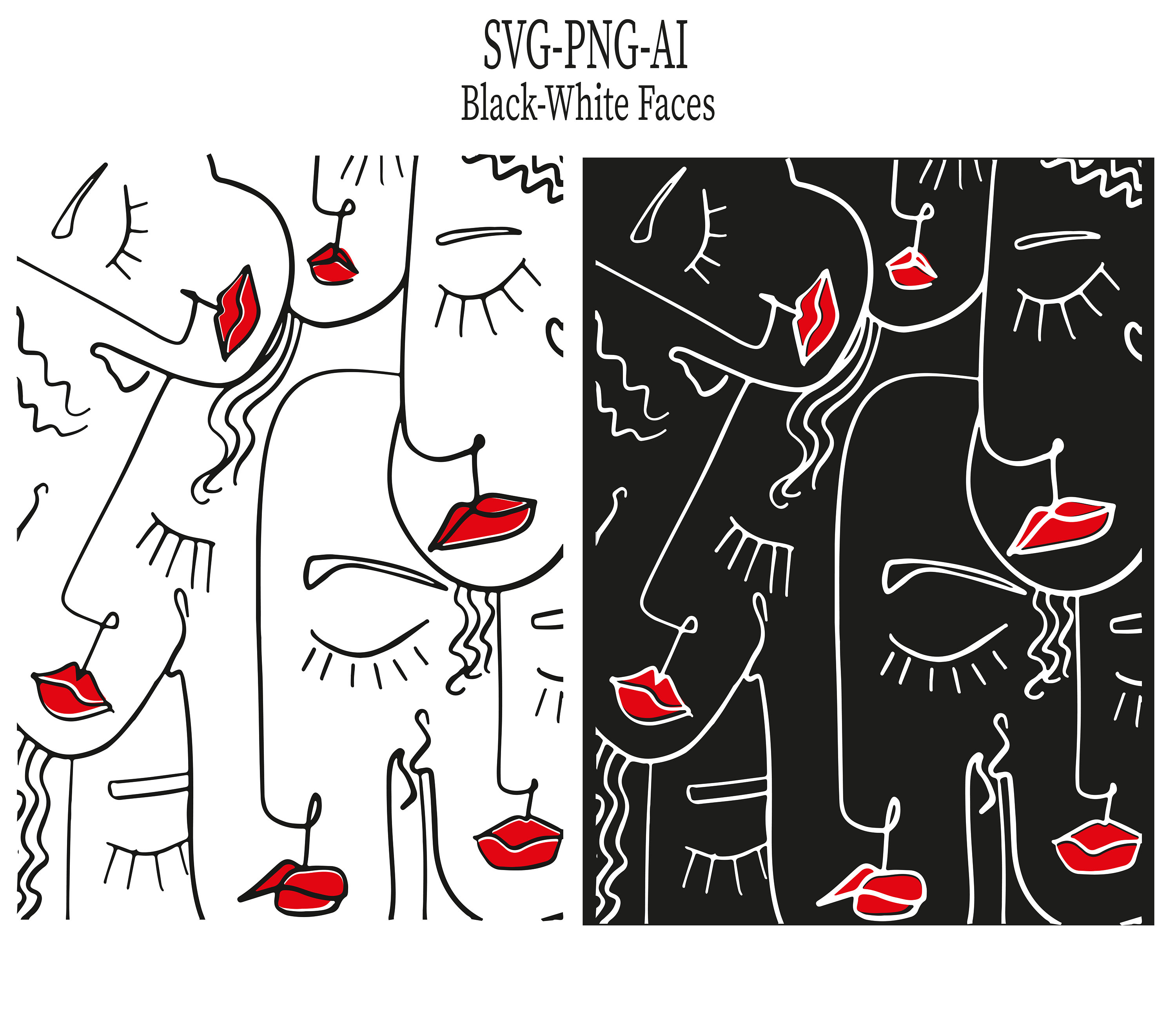 Abstract Face Svg Abstract Female Face Svg Line Art Svg Etsy